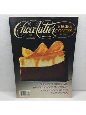 Vintage Chocolatier Recipe Magazine May 1987 Chocolate Contest Treats Recipes
